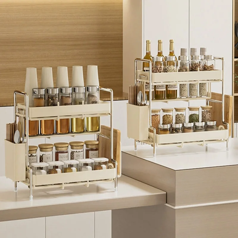 

Kitchen Multifunctional Seasoning Shelf Countertop Spice Rack Multilayer Storage Rack Home Condiment Shelf