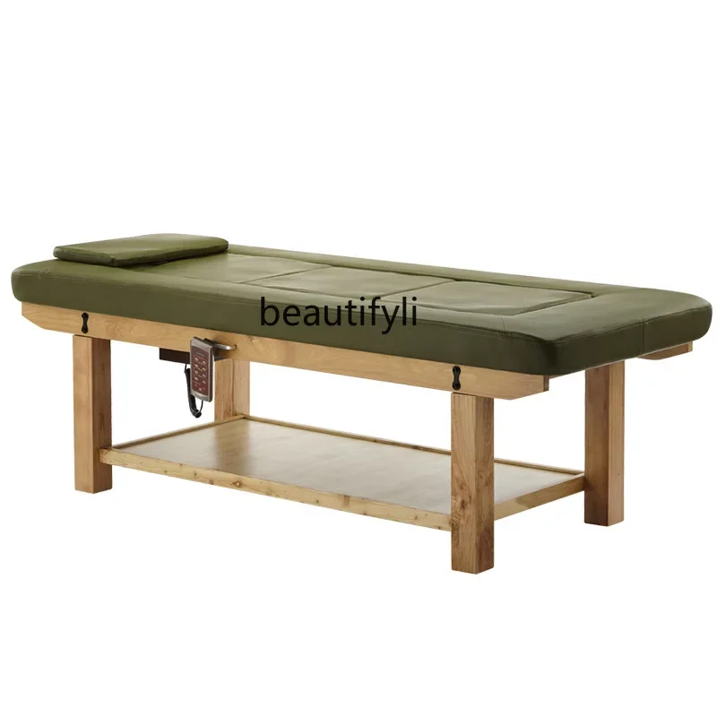 

Chinese Style Facial Bed Simple Moxibustion Physiotherapy Bed for Beauty Salons Solid Wood Blind Massage Massage Couch