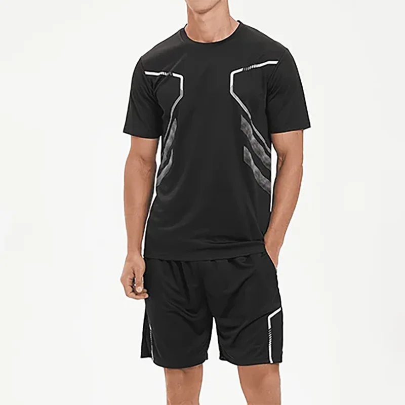 

Men's Quick-Drying Short-Sleeved Shorts Suit Sportswear Men Leisure Sports Running Fitness T-Shirt Shorts Set Oversize T-Shirts