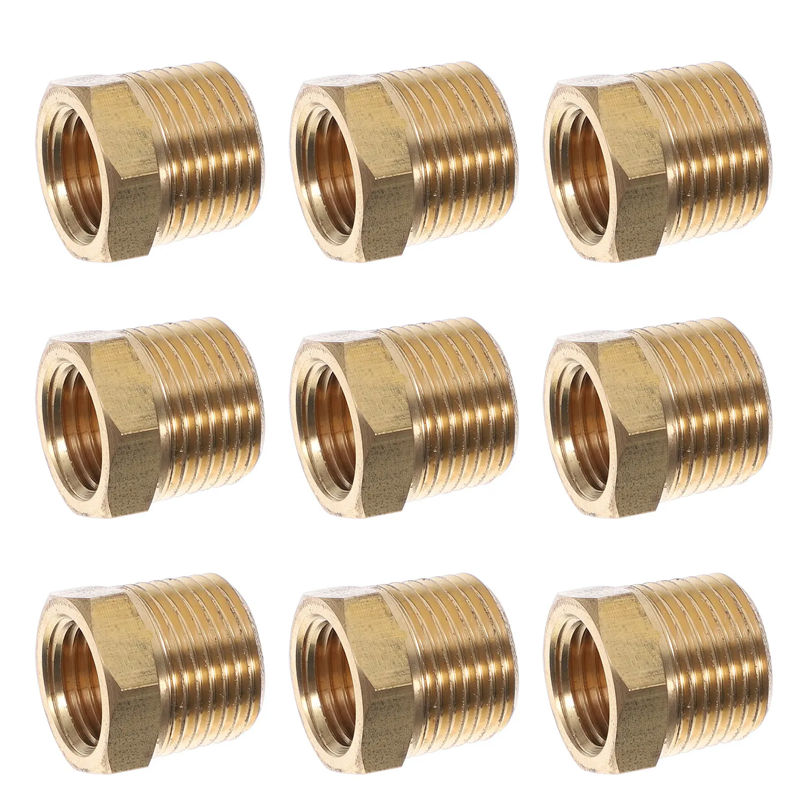 9Pcs Pipe Fitting Reducer 1 4 Inch Npt Male to 1 8 Npt Female Brass Threaded Adapter for Hydraulic Plumbing Applications view 2
