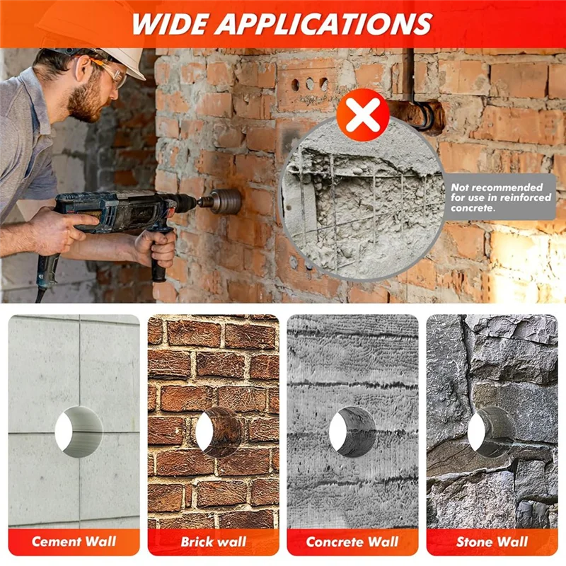 A58Zคอนกรีตรูชุดเลื่อย,30 40 50 65 มม.เจาะBitsสําหรับSDS Plusค้อนเจาะ,เจาะวงกลมBitsชุดเลื่อยสําหรับอิฐ