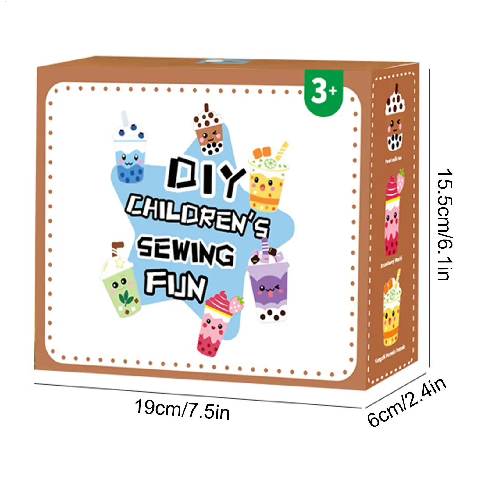 Artesanato de costura para crianças fazer saco de chá de leite pingente meninas kit de costura para projeto de arte boneca fazendo atividades escolares em casa jogar arte