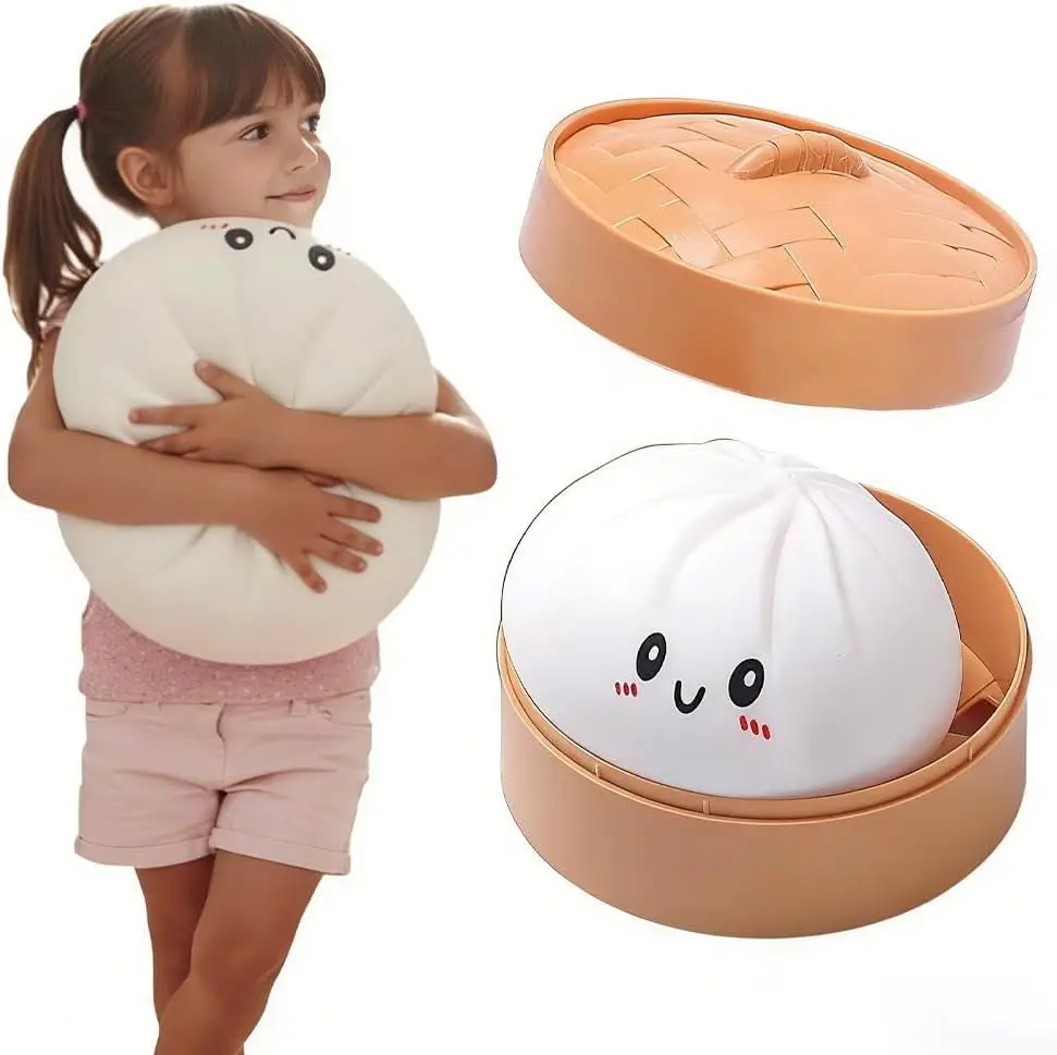 25CM Giant Dumpling Squishy: Jumbo Maltose Stress Ball, Soft Slow Rebound Dough Toy, Sensory Fidget for Anxiety Relief
