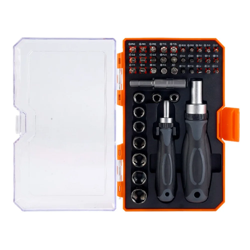 New Chrome Vanadium Steel Ratchet Wrench Set Rotatable Small Space Screwdriver Set 42 in 1 Durable Turning Wrench Home