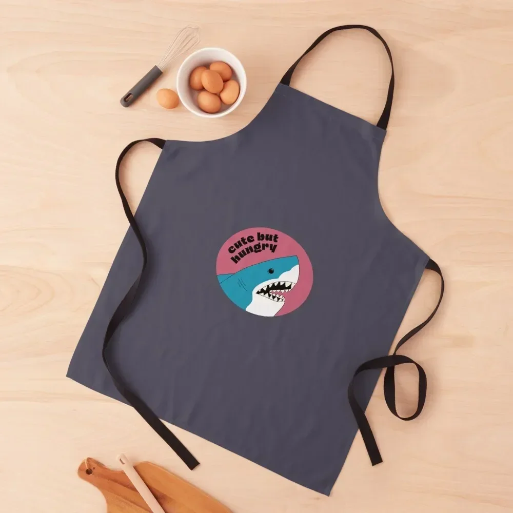 cute but hungry shark Apron For Nail Stylist Kitchen Kawaii Accessories Cute Kitchen For Cosmetologist Apron