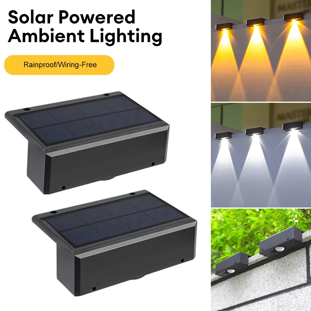 

LED Solar Wall Lamp Outdoor Waterproof Solar Powered Up Down Street Light Light Sensor Cordless Garden Patio Lamp for Doorway