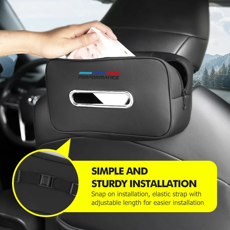 Car Tissue Box Sunshade Visor Seat Backrest Suspension Papper Bag For BMW 1 3 5 Series X1 X3 X4 X5 X7 G20 G38 F20 F39 F48 E46 - view 2