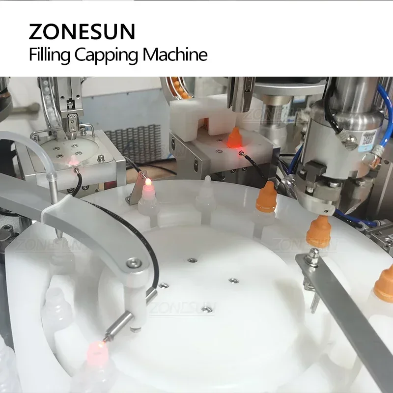 ZONESUN ZS-AFC7-1 Máquina taponadora de llenado de botellas cuentagotas para línea de producción de líquidos farmacéuticos y cosméticos