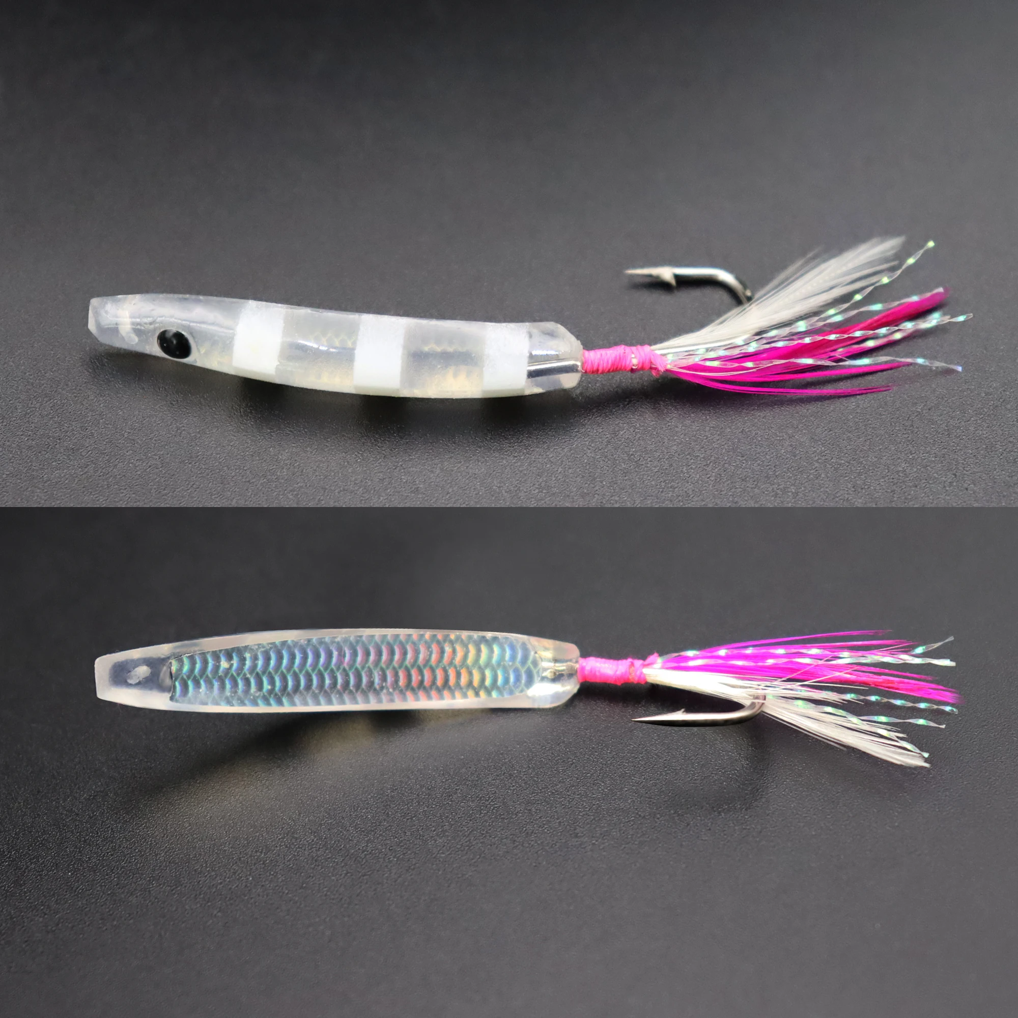 ZYZHE 2 Stück Trolling-Angelhaken mit Schrägwinkel 4/4,5CM Schleppköder-Haken Passend zu Oberflächenködern Surf-Trolling-Köder – Detail 7