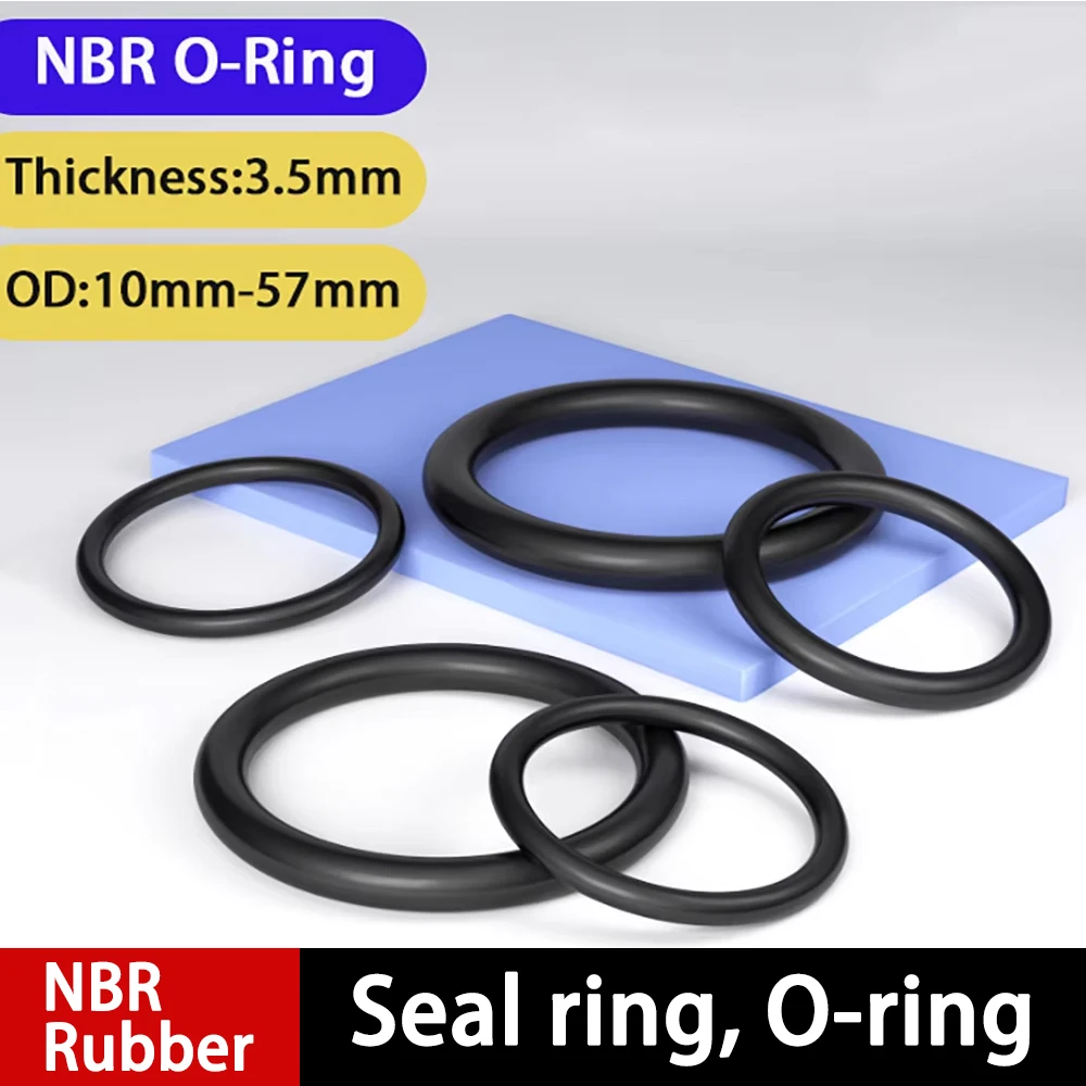 1-100Pcs Black NBR O-Ring Thick CS 3.5mm OD10mm-57mm Nitrile Rubber Oil Resistant Gasket Sealing Washer Faucet Plumbing Gaskets