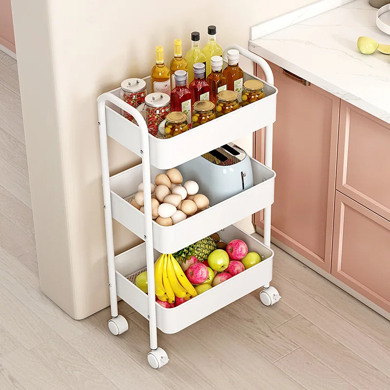 

Mobile Storage Rack Trolley Organizer Kitchen Household Multifunctional Cart With Wheels Home Accessories Multi Storey Bookshelf