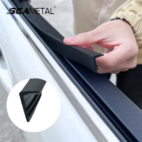 SEAMETAL 1/2/4m 자동차 창 씰 스트립 자동 고무 사이드 윈도우 필러 V 모양 씰링 스트립 자동차 창 리프트 용 소음 방지