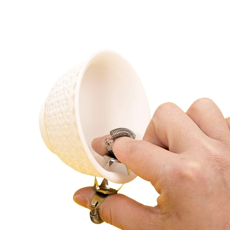 2 stücke Edelstahl Keramik Fingertip Glasur Clip Rost-beständig Verglasung Werkzeug DIY Tee Tasse Keramik Färbung Keramik Werkzeug – Detail 4