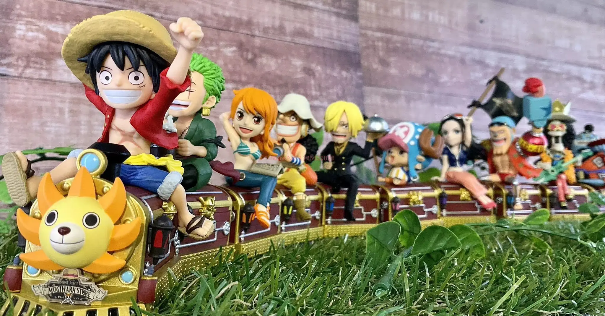 New In Stock Bandai One Piece Wcf Straw Hat Store 12th Anniversary All Aboard Sunny Train Anime Surrounding Gift