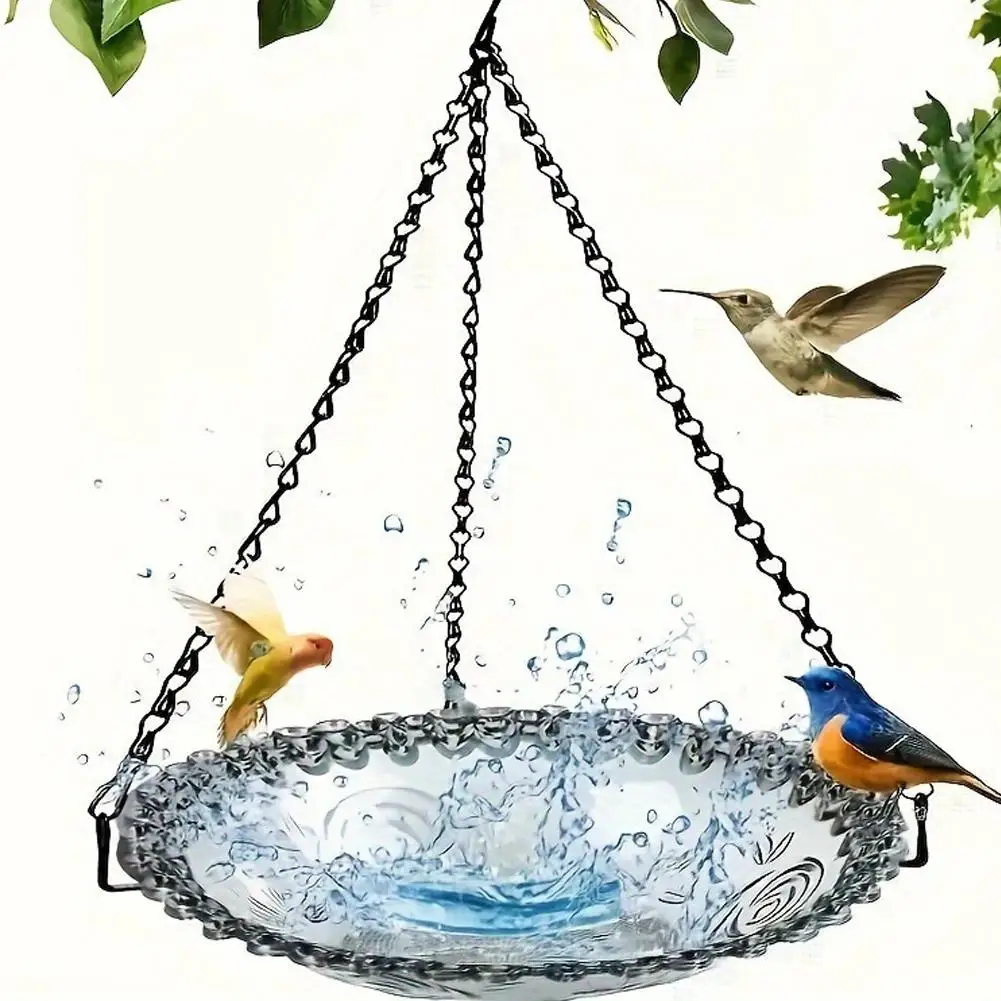 Hanging Bird Feeding Tray Garden Decoration Outdoor Bird Bath Tray Water Drinker Outdoor Garden Yard Decor Pet Feeder Trays