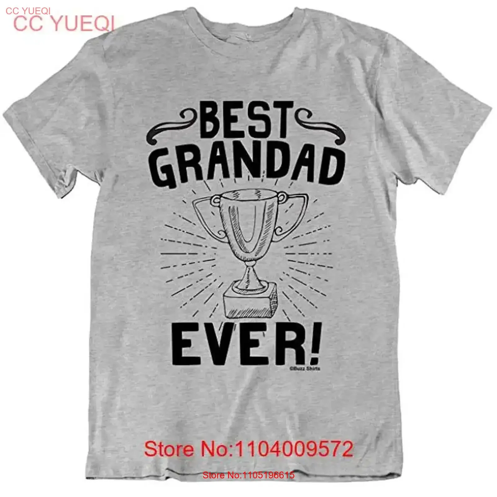 Mens Best Grandad Ever T Shirt For Him Father Trophy CLEARANCE SALE Present vintage Washed Versatile homme fashion Unisex