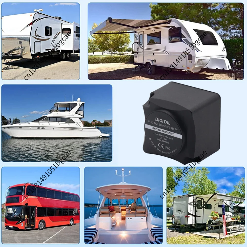 12V 24V 125A Marine Boat Vessel RV Dual Battery System DVSR Kit Car Voltage Sensitive Relay for UTV RV