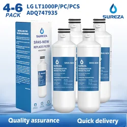 Replace Water Filter LT1000P for LG Refrigerator Compatible with LT1000PC LT1000PCS ADQ74793501 MDJ64844601 Kenmore 9980,4-6Pack