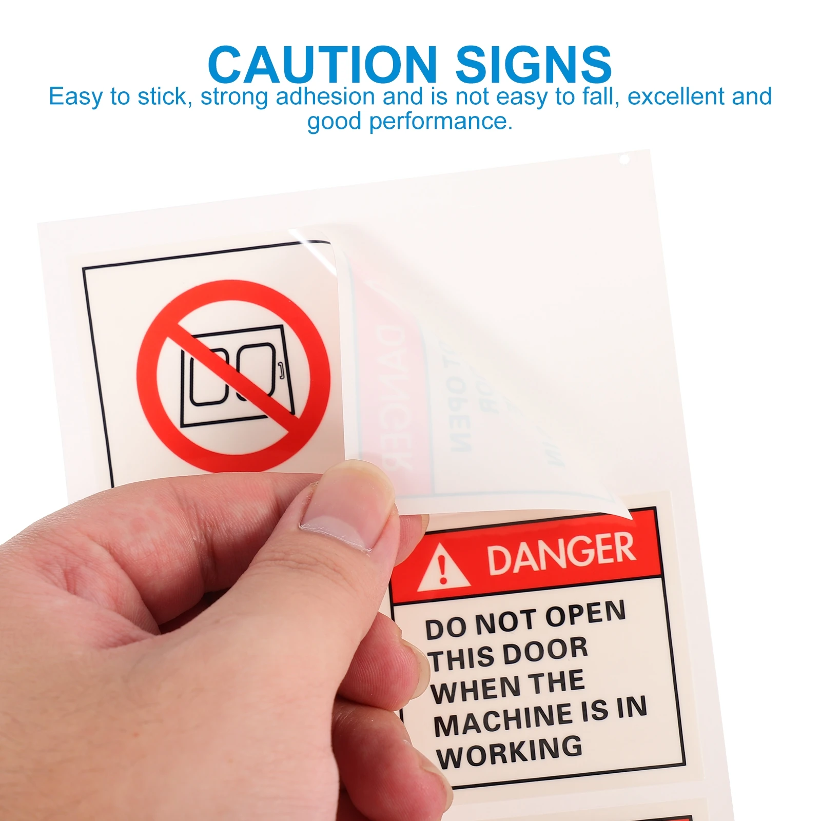 

5 Pcs Warning Sign Stickers Safety Equipment Decal Machine Danger Pp Working Decals Caution