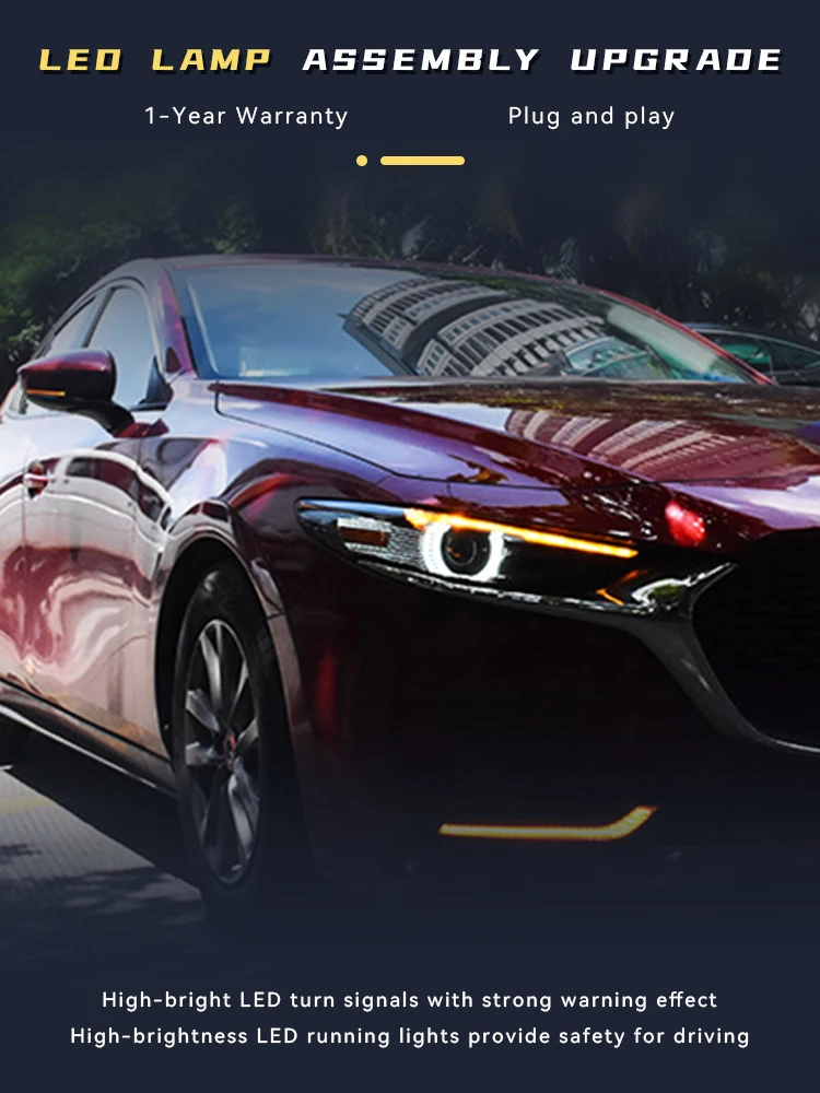 Headlight For Mazda 3 Axela Mazda3 2020-2023 Newest Design Head Lights Full LED DRL Projector Lens Turn Signal Tools Accessories