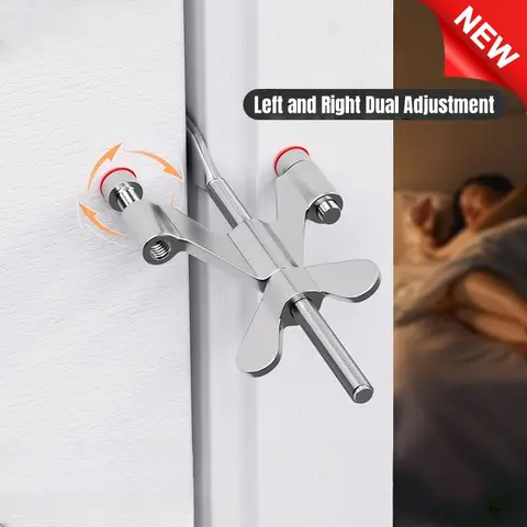 Dual Adjustment Hotel Door Lock Live Alone Self-Defense Door Stop Portable Travel Anti-Theft Door Stopper Childproof Door Locks
