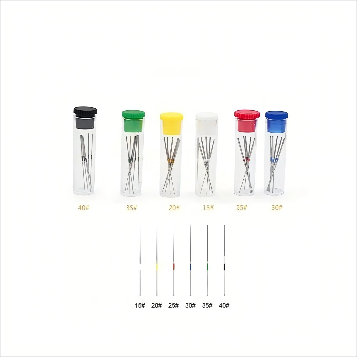 

6Pcs/box Titanium-Nickel Alloy K-Type Root Canal Ultrasonic Swing Washing Needle 0.02 Taper 15-40 Size for Dental Tools