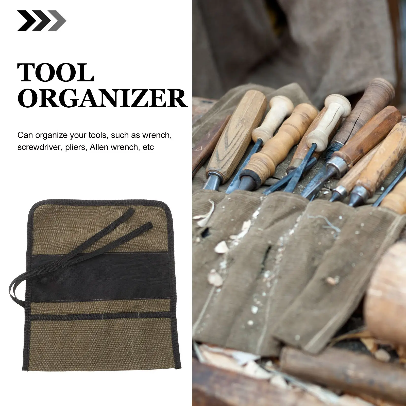 Tool Roll Bag Wrench Pouch Canvas Tool Pouch Roll Up Pouch Multipurpose Pouch Tote Bag Sculpture Chisel Canvas Bag Drum Tool Kit