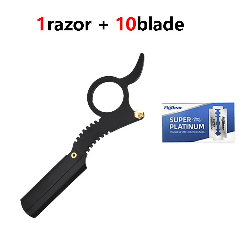 Premium Foldable Barber Straight Razor Replaceable Blade Shaving Tool for Beard Eyebrow Haircut Trimming Pro Hairdresser Tool