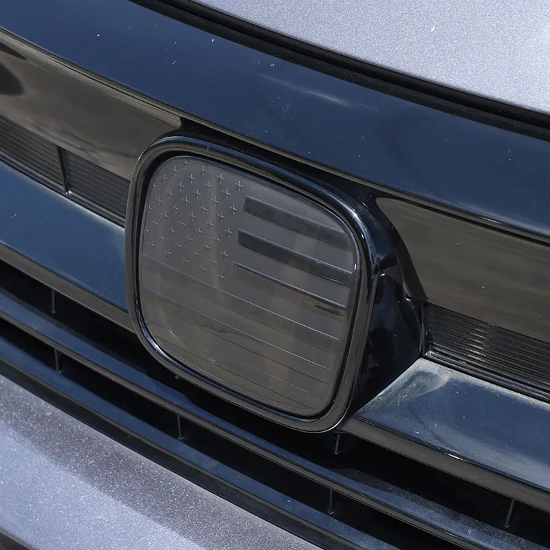 

Suetlcoity For Honda Pilot 2016-2022 ABS Smoked black Car Front and Rear Logo Protection Cover Trim Sticker Car Accessories
