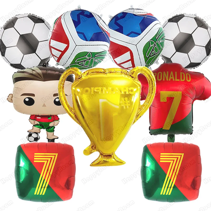 Ballons en aluminium sur le thème du football pour les fans de football Cr7, ensemble de ballons pour anniversaire, décoration de fête sur le thème du football, accessoires de fête