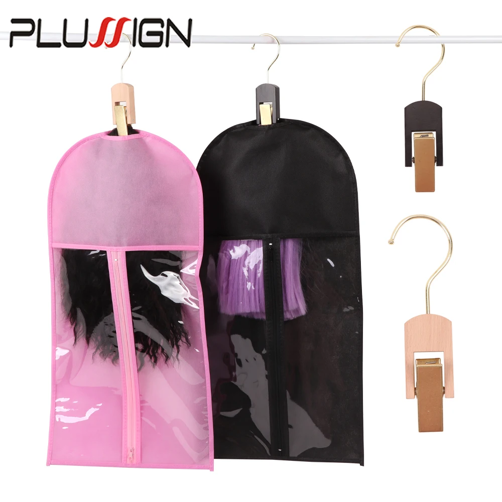 

Plussign подвесная сумка для хранения париков и вешалка для париков 1 шт. компактные вешалки с зажимами крючок 1 шт. пылезащитная и водонепроницаемая сумка для парика
