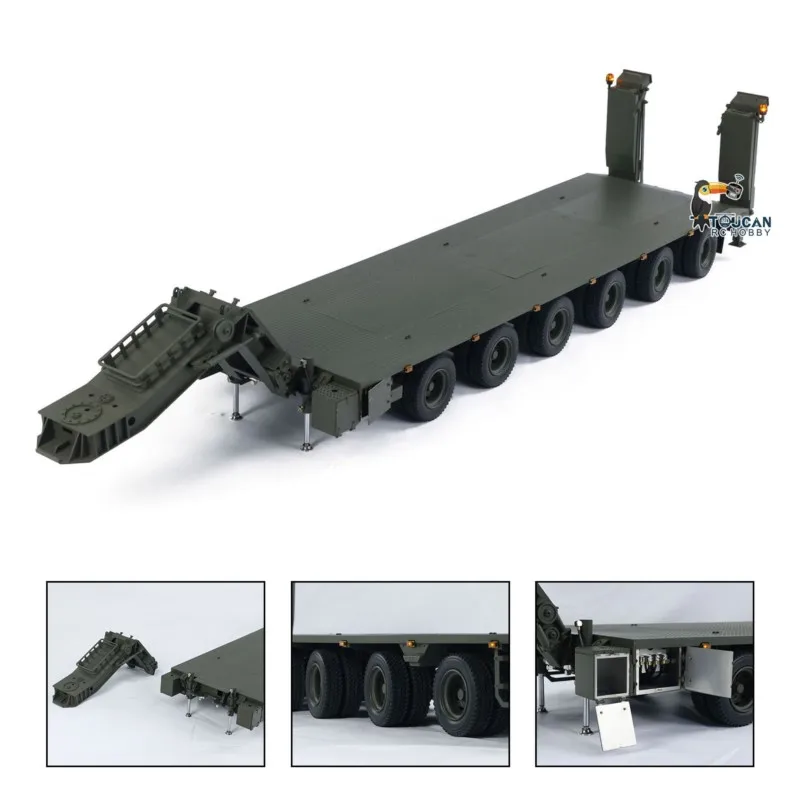 Metalowy model przyczepy hydraulicznej RC, malowany, gotowy do zabawy, skala 1/14, Elefant FAUN SLT-56, transporter czołgów, samochód ciężarowy, pojazd.