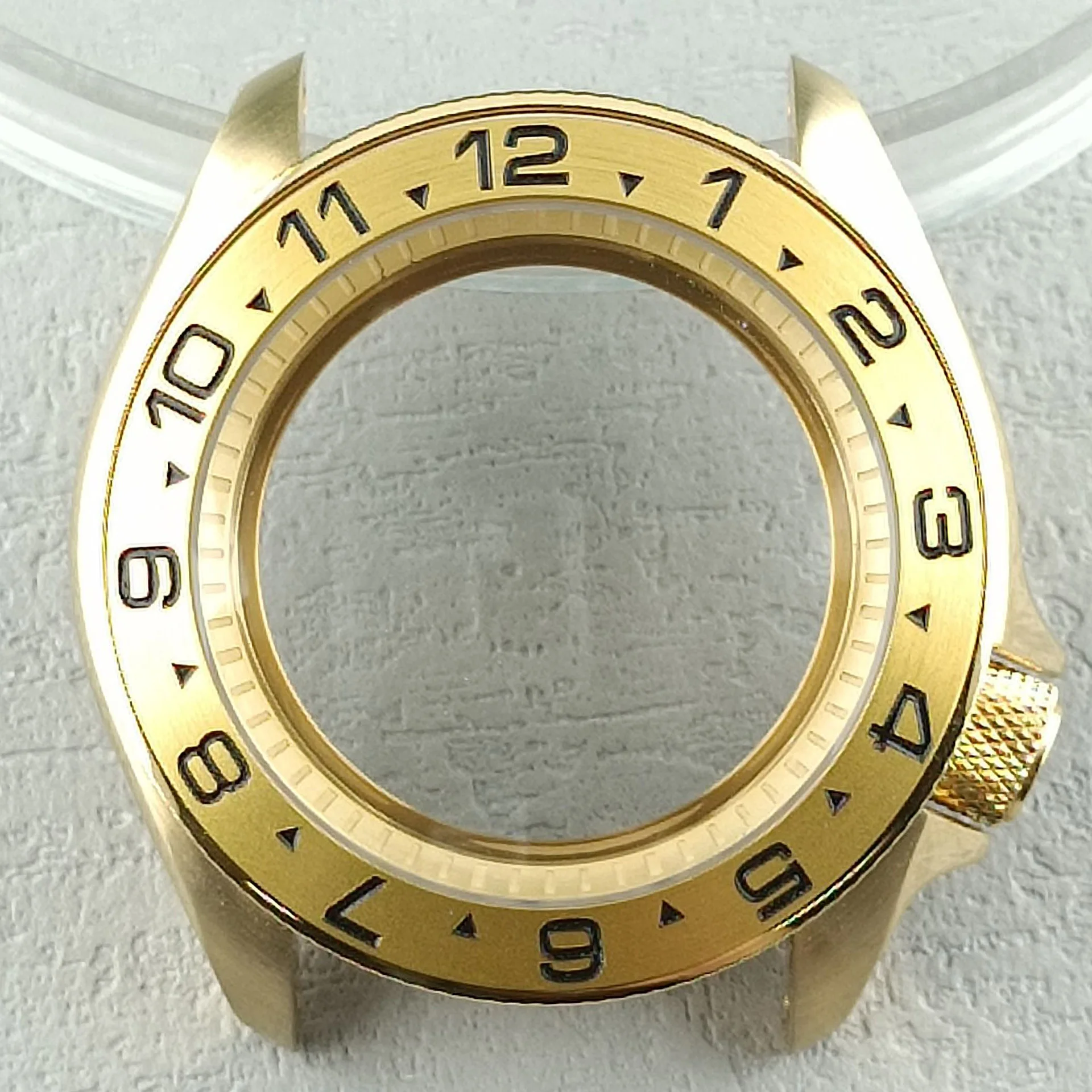 

41mm SKX 007 fits NH36 NH movement 35 Case Sapphire Dome Glass Clean Gold case 316L stainless steel case