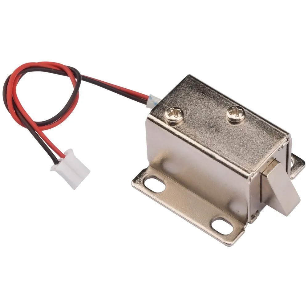 LY-03 Mini Electromagnetic Lock DC12V Tongue Type Electric Bolt Solenoid Lock 0.35A/0.6A Electronic Lock for Storage Cabinet