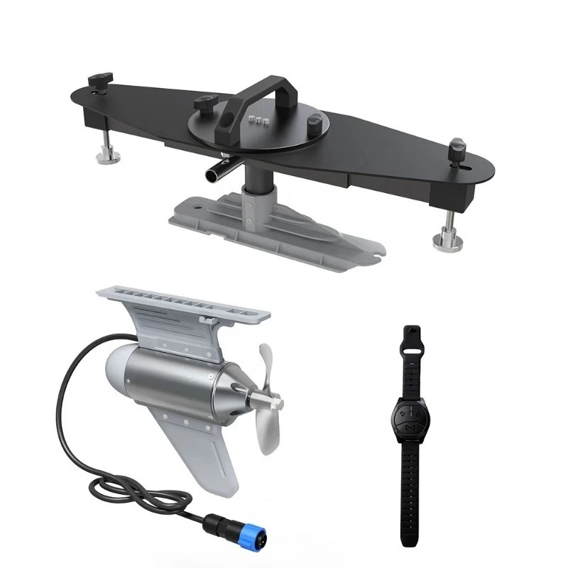 450W High Thrust Brush Less Electric Motor Pedal System Remote Watch Control  Kayak Boat Propeller with Fixing Parts Watch