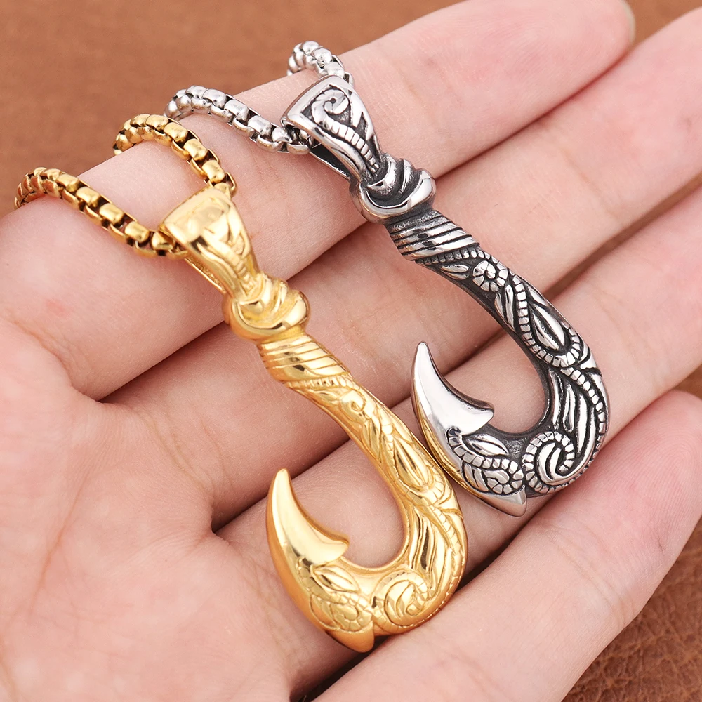 Trendy Charms Maui Magische Fisch Haken Anhnger Kette Hohe Qualitt  Edelstahl Viking Fisch Haken mnner Halsketten Schmuck Grohandel -  AliExpress 36