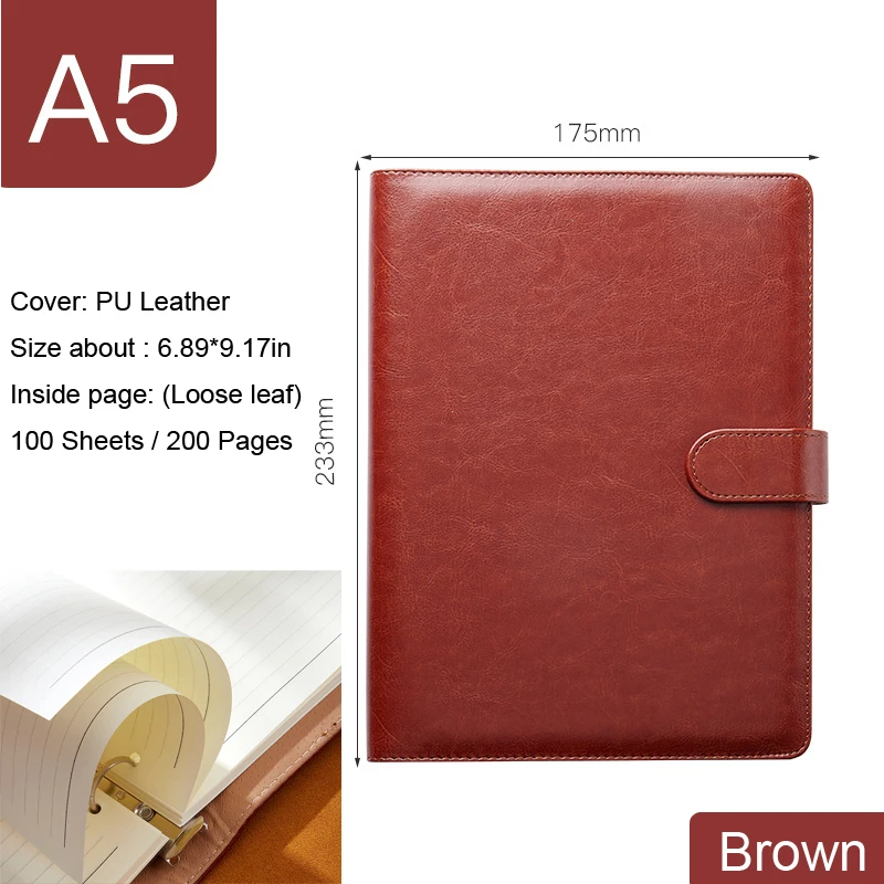 Office A5 Notebook Journal Diary with Binder Notepad Agenda Planner Stationery Organizer Note Book Sketchbook