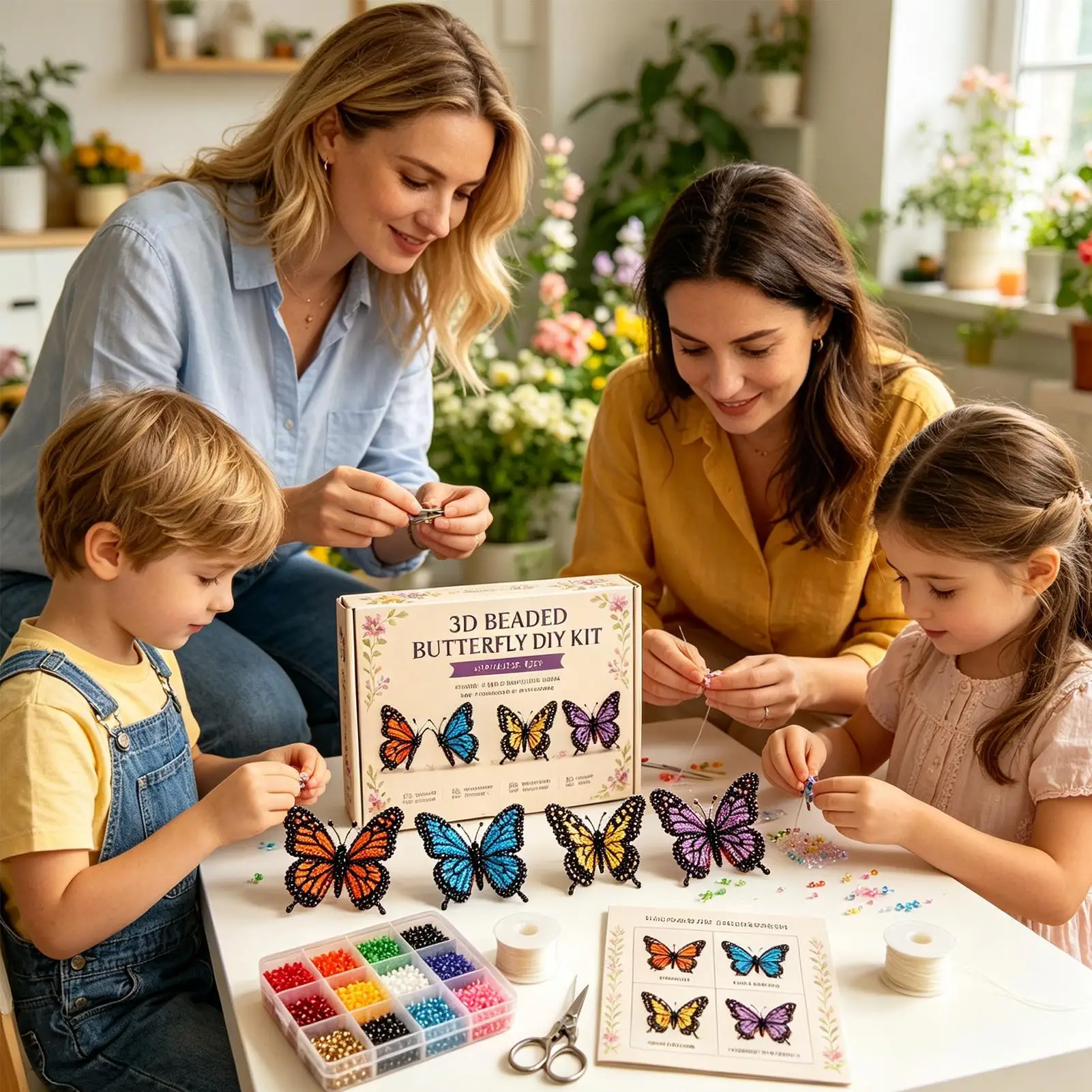 DIY Animal Beading Kits 4 Pieces 3D Funny Cute With Instructions Beaded Animals Art Kit For Craft Enthusiasts Family Friends