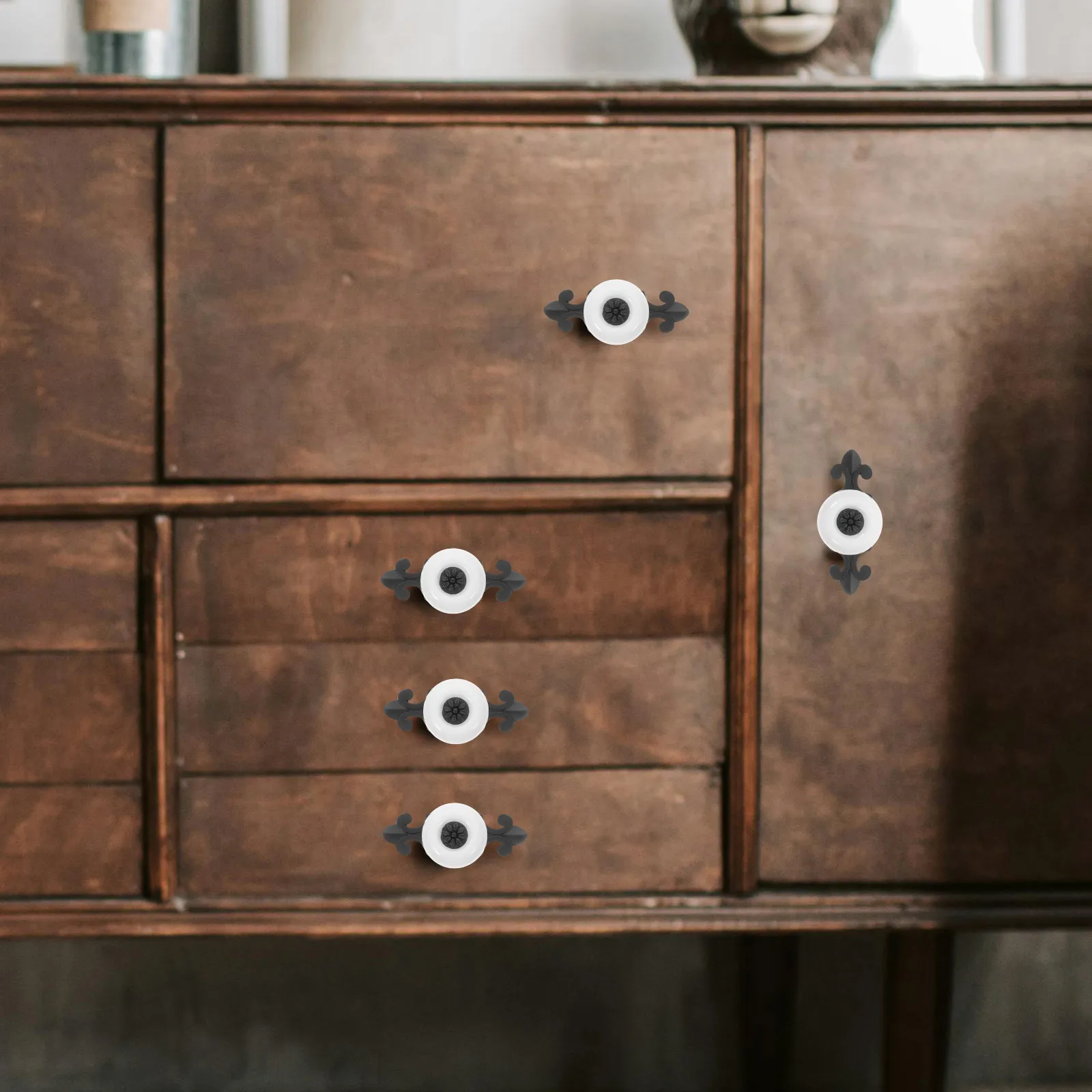 

5Pcs Ceramic Vintage Cabinet Knobs Zinc Alloy Handles Ergonomic Drawer Pulls Cupboard Door Hardware Decorative Porcelain