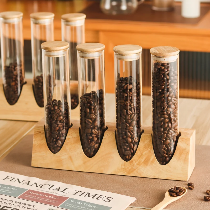 

Glass Coffee Bean Storage Sample Display Bottle Sealed Jar