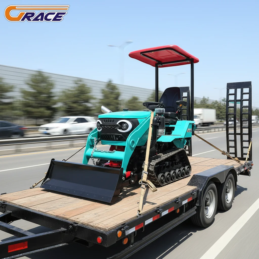 Customize Mini Crawler Tractor With Plow Rotary Tiller Attachments For Garden