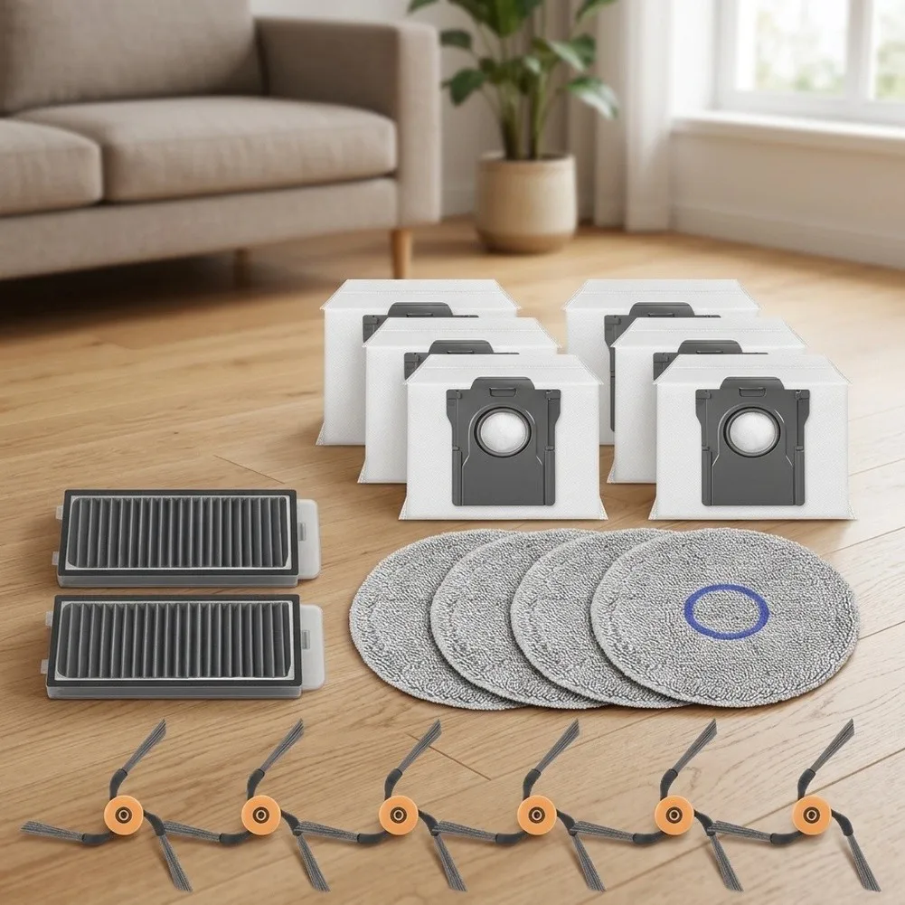 Filter Mop Cloth Dust Bag Side Brush Kits Replacement Parts Kit FOR Dreame X60 Pro- Ultra Complete Robot Vacuum