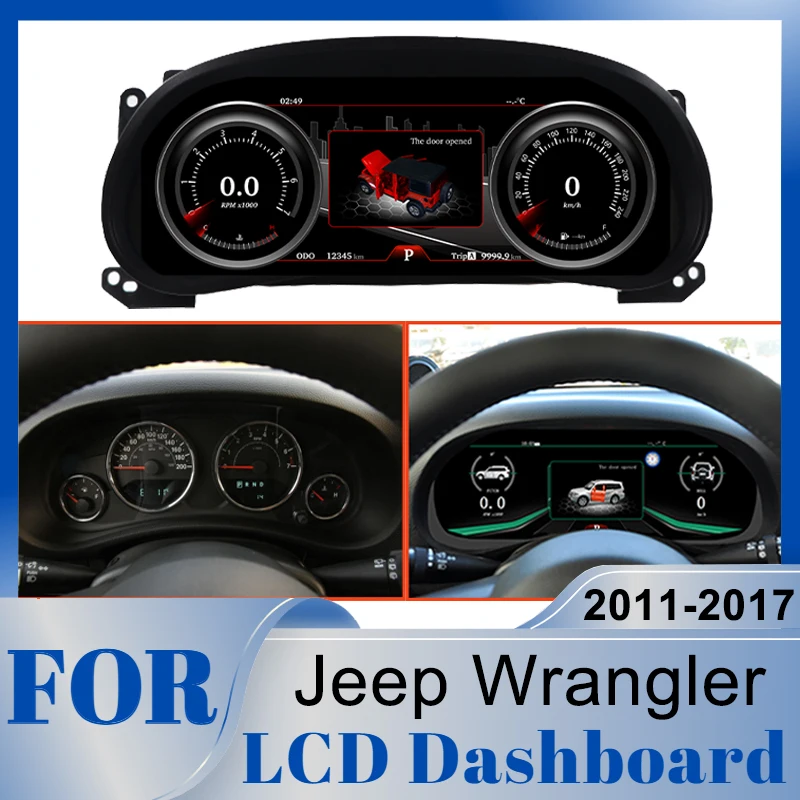 Car Tuning LCD Digital Dashboard Panel Virtual Cockpit Speedometer Instrument Cluster For Jeep Wrangler 2011-2017