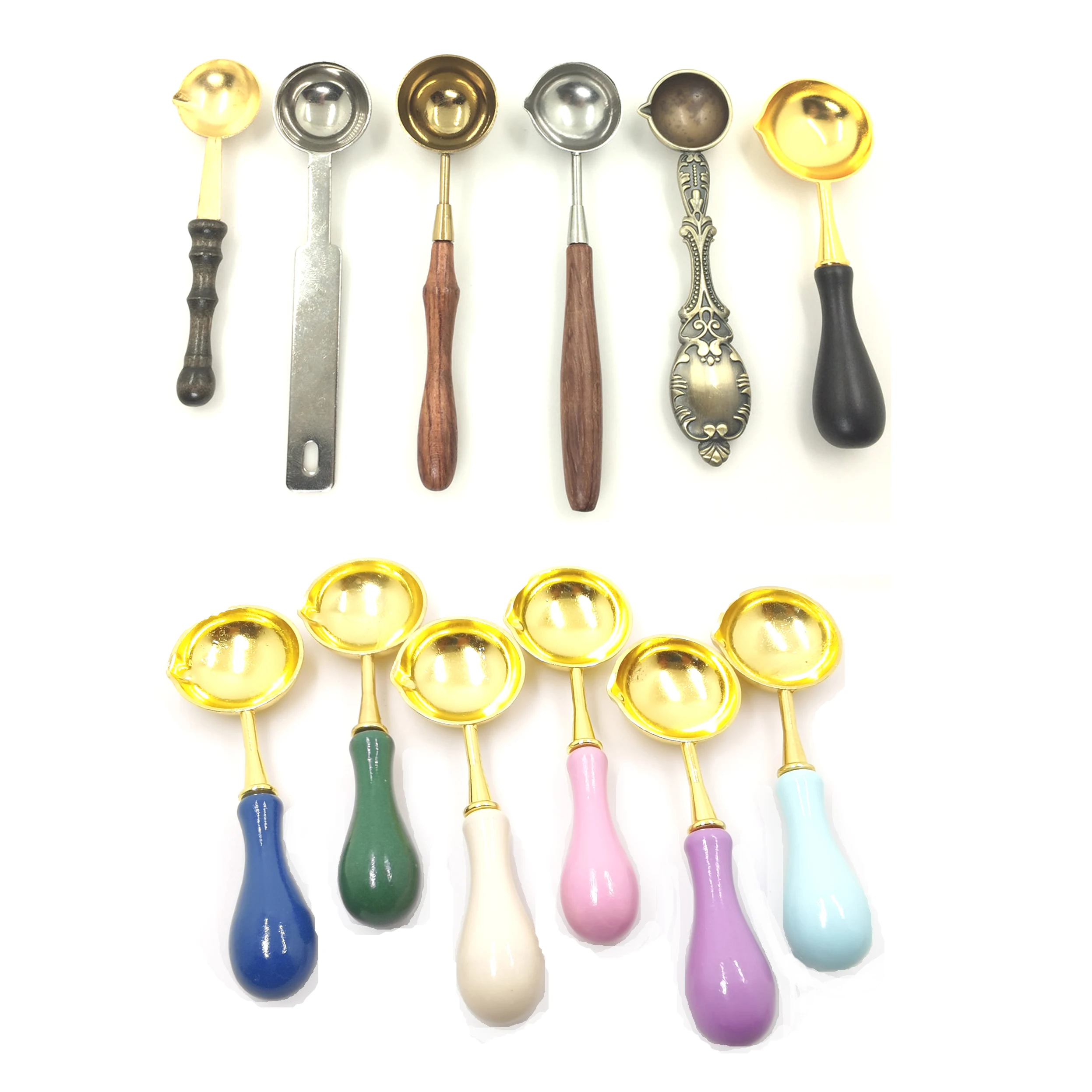 

Stainless Steel Spoon Wood Handle, Ancient Sealing Wax Tablet Pill Beads, High Quality, Hot Fashion, Length 12cm, 1Pc