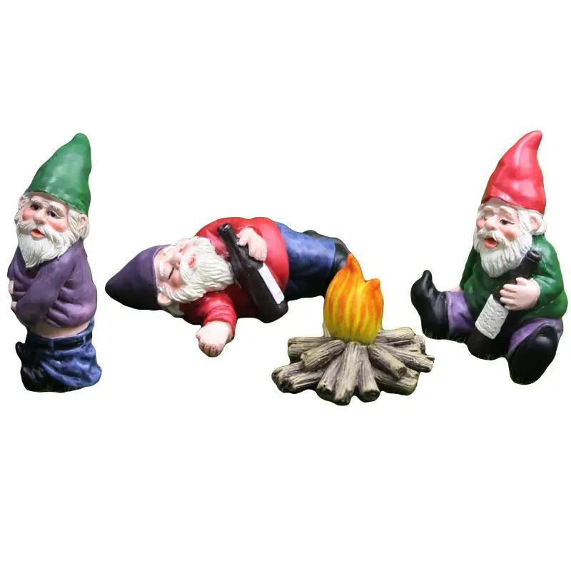 

Christmas Personality Garden Ornaments Elf Resin Crafts Micro Landscape Drunken Dwarf Decorations Dwarf