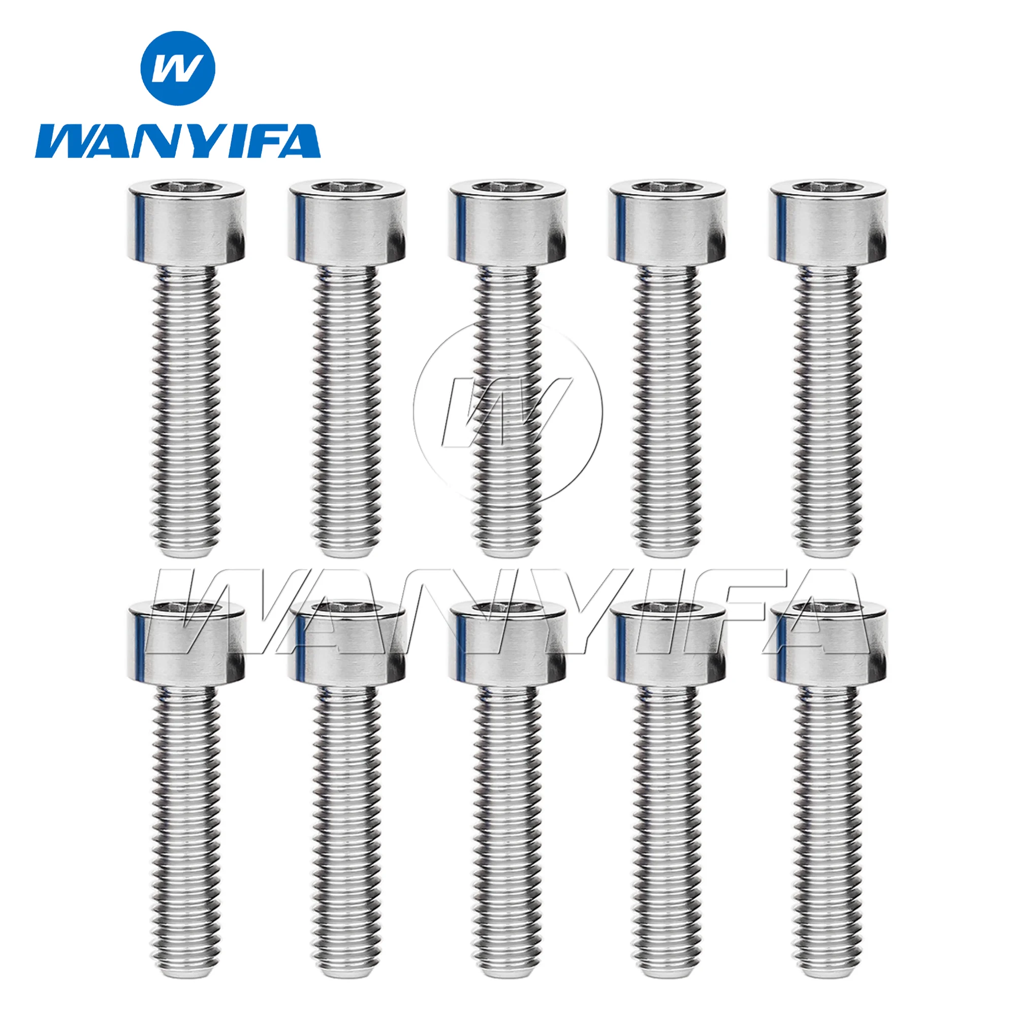 Wanyifa M5 Titanium Bolt 10 12 16 18 20 23 25 30 35 40 45 50 55 60mm Hex Head Screws for Bicycle Seatpost Brake 4/10pcs