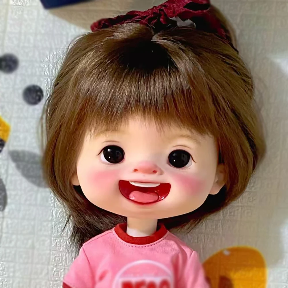 Girl Big Doll Head Resin Material DIY Accessories Cute Doll Head  For OB24 OB22 Doll Body