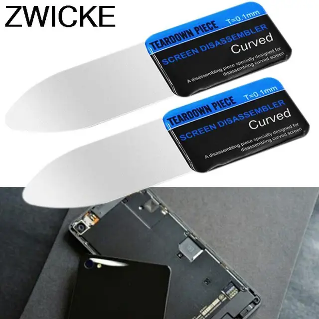 1 sztuka Zakrzywiony ekran LCD telefonu komórkowego Spudger Otwieranie Pry Card Narzędzia Ultra cienki elastyczny telefon komórkowy Demontaż Stal Metal