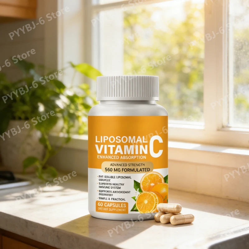 

Липосомальный витамин С 560 мг в капсулах с цинком и маслом MCT, высокая усвояемость, ежедневная пищевая добавка, 60 капсул для взрослых