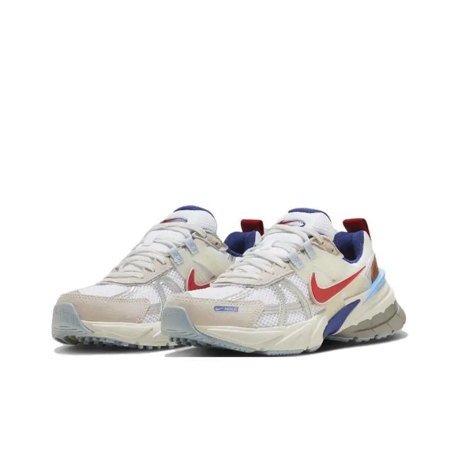 Nike V2K Run Round Toe Comfort Cushioning Breathable Low-Top Casual City Commuter Running Shoes Women's White/Grey/RedHF5724-061